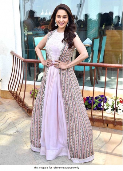 Bollywood Madhuri Dixit Light pink georgette gown