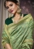 Light green silk embroidered half and half saree 820