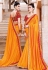 Orange silk embroidered saree with blouse 35863