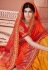 Orange georgette bandhej festival wear saree 2140