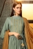 Sea green muslin embroidered kameez with palazzo 7505