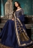 Sonal chauhan navy blue silk embroidered long anarkali suit 7407