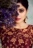 Shamita shetty maroon silk embroidered abaya style anarkali suit 8255