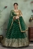 Dark green net sequins wedding lehenga