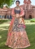 Grey Pink Shaded Silk Jacquard Woven Lehenga Choli 2709