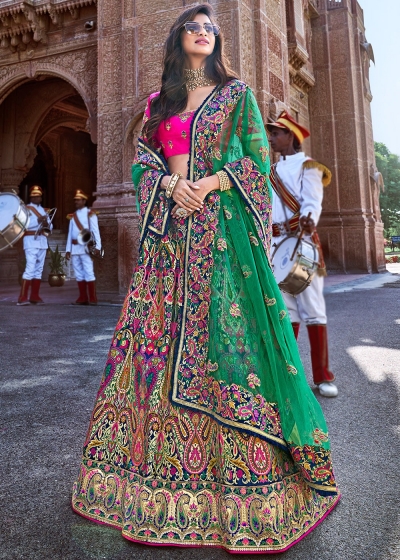 Multicolor Silk Jacquard Woven Lehenga Choli 2706