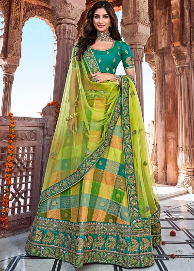 Multicolor Silk Jacquard Traditional Lehenga Choli 2714