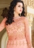 Peach Embroidered Net Kurti Style Lehenga 10029