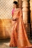 Peach viscose embroidered festival wear saree 5611