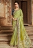 Green banarasi silk saree with blouse 77433