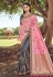 Pink banarasi half and half saree 2907