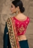 Teal silk saree with blouse 9025