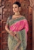 Pink banarasi silk saree with blouse 2804