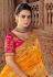 Orange banarasi silk half and half saree 2802
