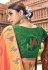 Peach banarasi silk saree with blouse 3004
