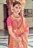 Pink banarasi silk saree with blouse 3018
