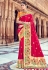 Magenta banarasi silk festival wear saree 3007