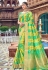 Green banarasi silk saree with blouse 3014