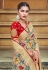 Beige banarasi silk saree with blouse 3109