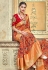 Orange banarasi silk saree with blouse 3105