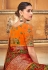 Maroon banarasi silk saree with blouse 3107