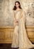 Cream satin saree with blouse 11220