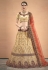 Beige satin embroidered circular lehenga choli 3002