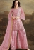 pink shade net silk embroidered pakistani palazzo suit 30025