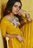 yellow muslin long palazzo style suit 754