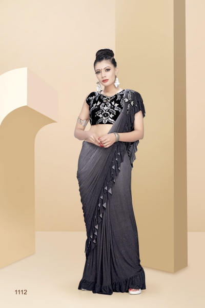 Party wear ruffle saree 1112