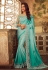 Aqua silk saree with blouse 5103