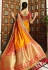 Orange banarasi silk festival wear saree 6002