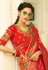Red banarasi silk festival wear saree 6012