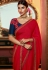 Red silk party wear saree 111