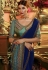 Blue silk party wear saree 117