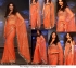 Deepika exclusive orange mirror work saree