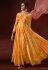 Yellow silk abaya style anarkali suit 11052