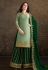 Light green satin embroidered kameez with palazzo 30034