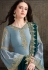 Sky blue satin embroidered palazzo suit 30037