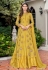 Yellow tissue long anarkali suit 6401