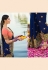 Blue barfi silk embroidered saree with blouse Palash9034