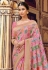 Pink silk saree with blouse 3304