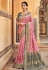 Pink silk party wear saree 3305