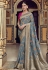 Gray silk party wear saree 3314