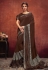 Brown lycra saree with blouse 11313