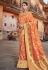 Orange silk festival wear saree 3504