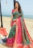 Sea green silk saree with blouse 90953