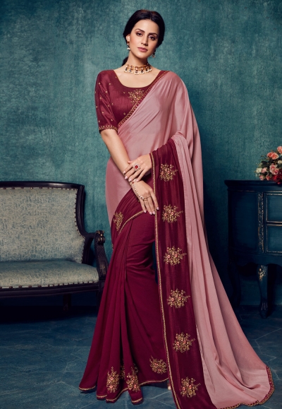 Purple silk festival wear saree 2171