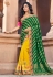 Green silk embroidered half and half saree 3805