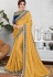 yellow jacquard silk embroidered sangeet saree 11407